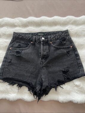 Wild Fable-High-Rise Distressed Black Denim Shorts